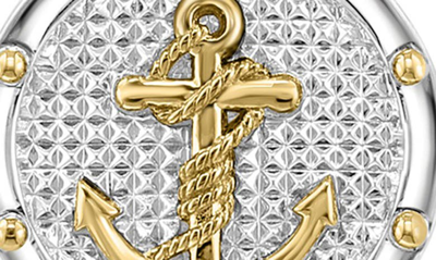 Effy Sterling Silver & 18k Yellow Gold Anchor Pendant Necklace In White