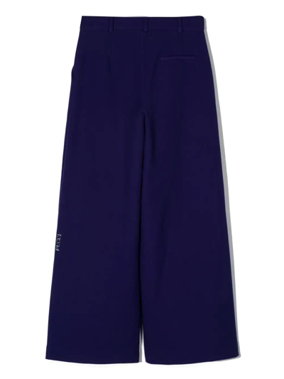 Shop Pucci Junior Logo-print Wide-leg Trousers In Purple