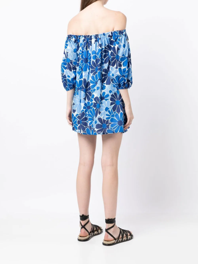 Shop Faithfull The Brand Letisha Flared Mini Dress In Blue