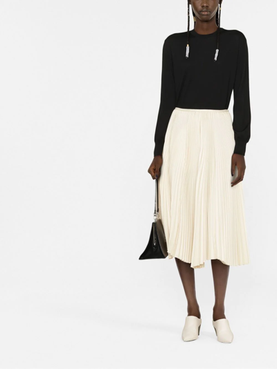 Jil Sander Medium-weight Crewneck Sweater Knitwear Black In Black