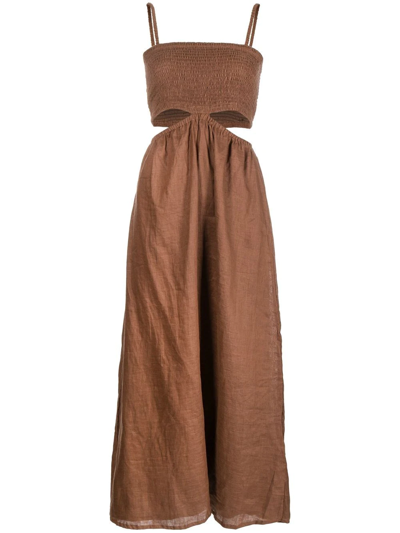 Shop Faithfull The Brand Tayari Mid-length Dress In Brown