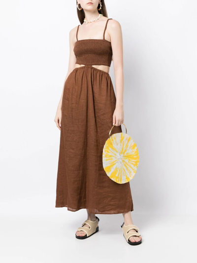 Shop Faithfull The Brand Tayari Mid-length Dress In Brown