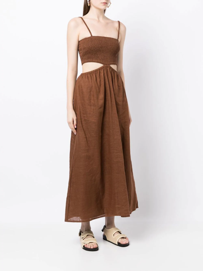 Shop Faithfull The Brand Tayari Mid-length Dress In Brown