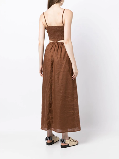 Shop Faithfull The Brand Tayari Mid-length Dress In Brown