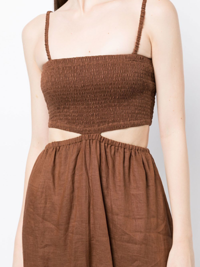 Shop Faithfull The Brand Tayari Mid-length Dress In Brown