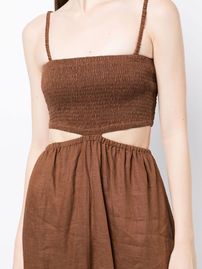 Faithfull The Brand Tayari Mid-length Dress In Brown