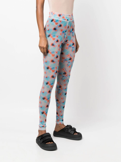 Shop Henrik Vibskov Floral-print Leggings In Blue