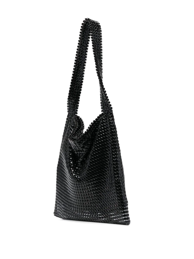 Shop Paco Rabanne Pixel Chainmail Tote Bag In Black