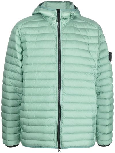 Shop Stone Island Compass-patch Puffer Jacket In Green