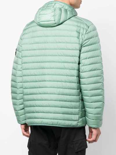 Shop Stone Island Compass-patch Puffer Jacket In Green