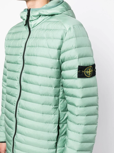 Shop Stone Island Compass-patch Puffer Jacket In Green