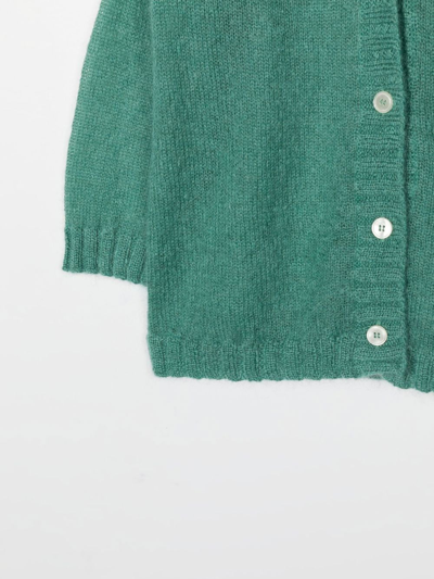 Shop Il Gufo V-neck Long-sleeve Cardigan In Green