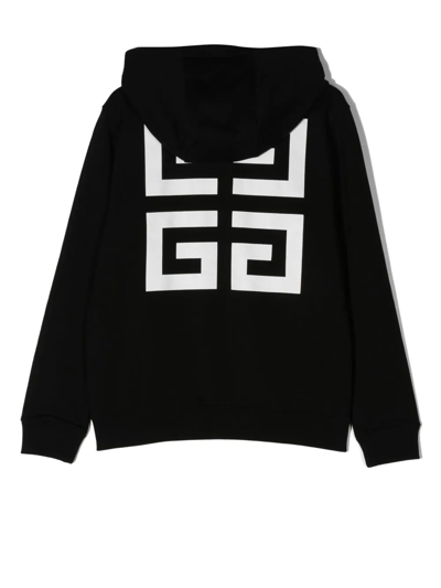 Shop Givenchy Logo-print Zipped Hoodie In Black