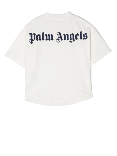 Shop Palm Angels Logo-neckline Detail T-shirt In White