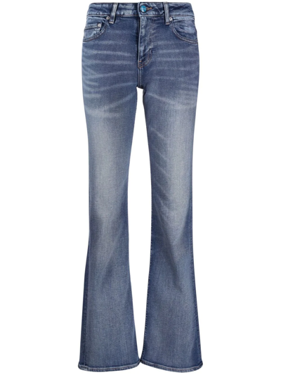 Shop Ganni Iry Flared Jeans In Blue