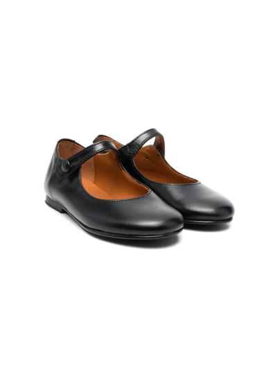 Shop Bonpoint Button-fastening Ballerina Shoes In Black
