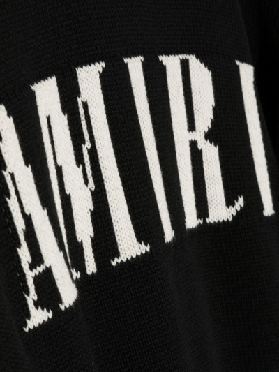 Shop Amiri Logo-print Knit Jumper In Black