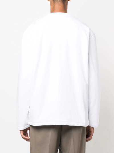 Shop Jacquemus Le T-shirt Bricciola Long-sleeve Top In White