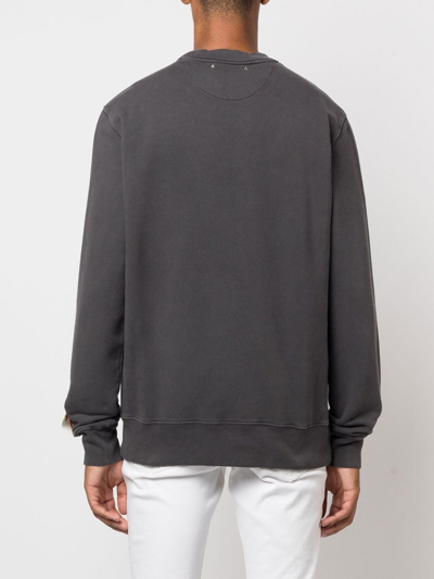 Golden Goose Golden M S Regular Sweatshirt Distressed Cotton Jersey With Logo Clothing In Gray