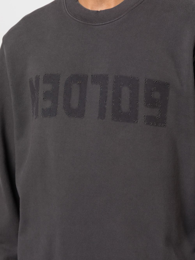 Shop Golden Goose Logo-print Long-sleeve Sweatshirt In Grey