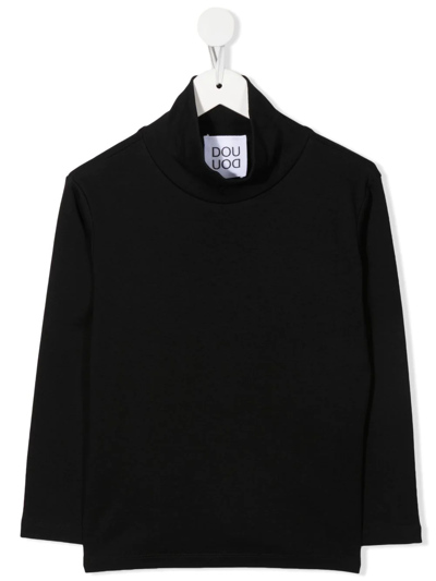 Shop Douuod Roll-neck Long-sleeved Jumper In Black