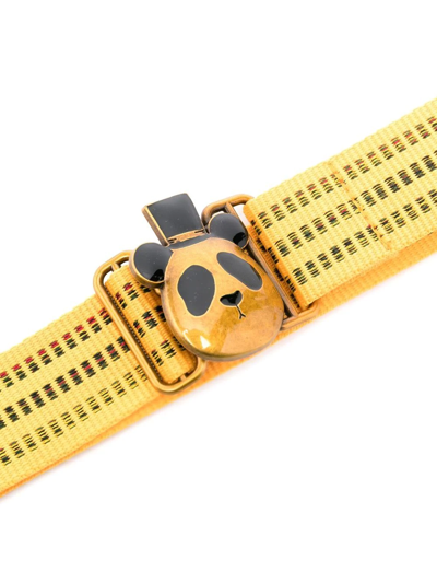 Shop Mini Rodini Elasticated Panda-buckle Belt In Yellow