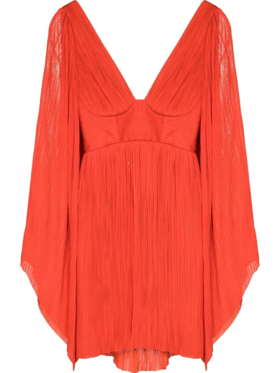 Shop Maria Lucia Hohan Willow Busted Silk Dress In Orange