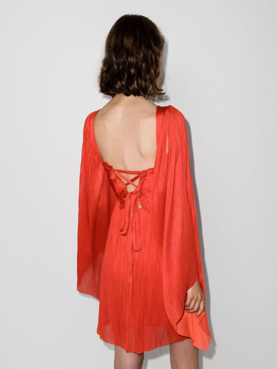 Shop Maria Lucia Hohan Willow Busted Silk Dress In Orange