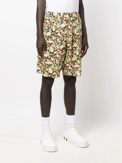 Marni Floral-print Bermuda Shorts In Black