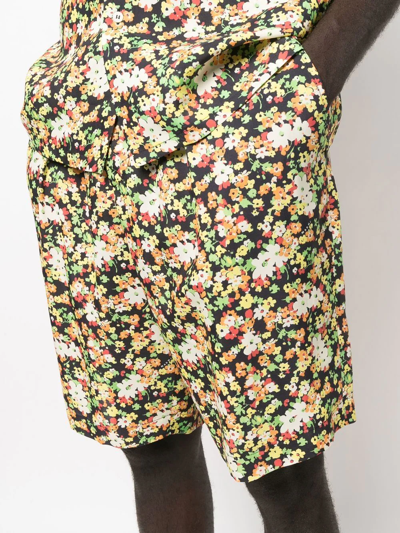 Marni Floral-print Bermuda Shorts In Black