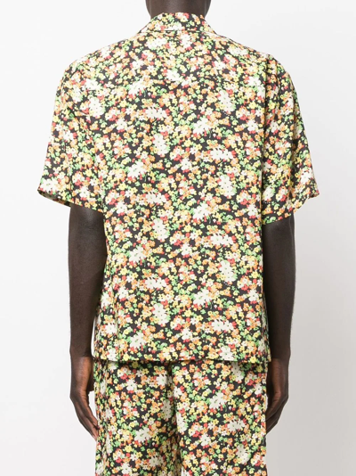 Marni Camp-collar Floral-print Cady Shirt In Black