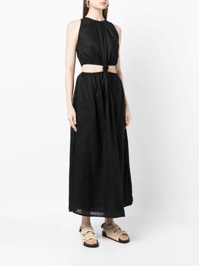Shop Faithfull The Brand Zeta Cut-out Midi Dress In Black