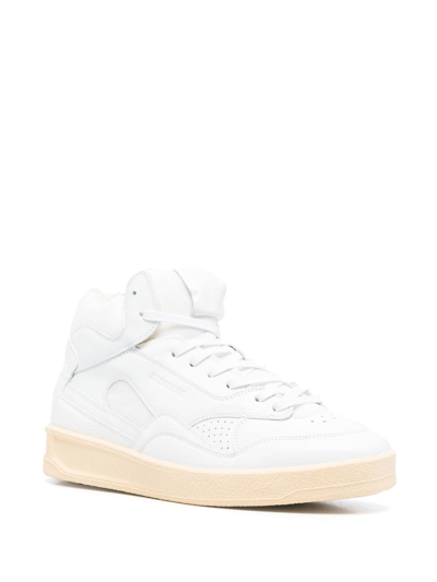 Jil Sander White High-top Leather Sneakers