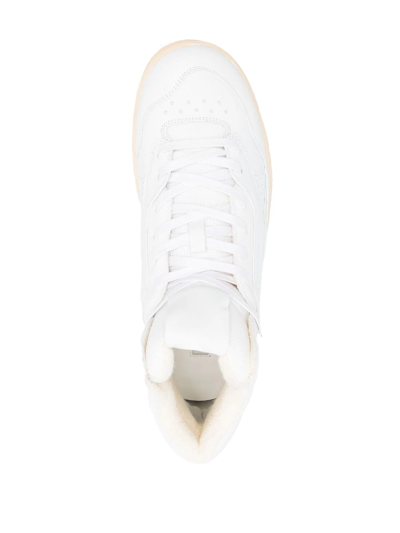 Jil Sander White High-top Leather Sneakers