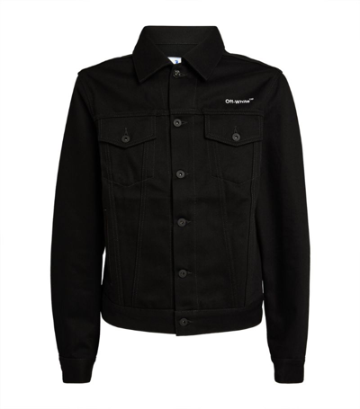Shop Off-white Diagonals Denim Jacket In Black