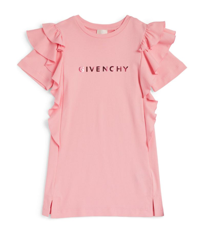 Shop Givenchy Kids Logo Ruffled Dress (6-12 Years) In Pink