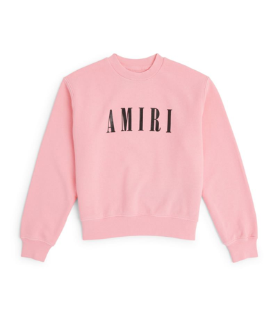 Shop Amiri Kids Cotton Logo Sweatshirt (4-12 Years) In Pink
