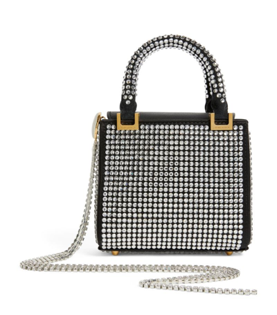 Shop Magda Butrym Mini Crystal-embellished Zorya Top-handle Bag In Black