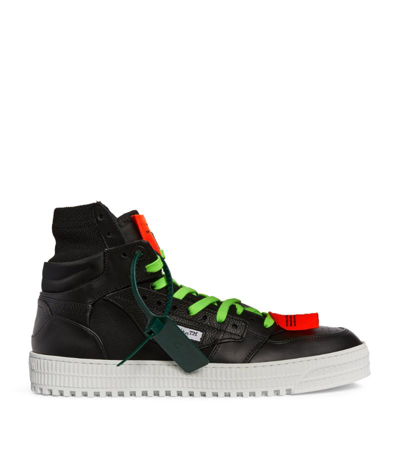 Shop Off-white Leather 3.0 Off Court High-top Sneakers In Black