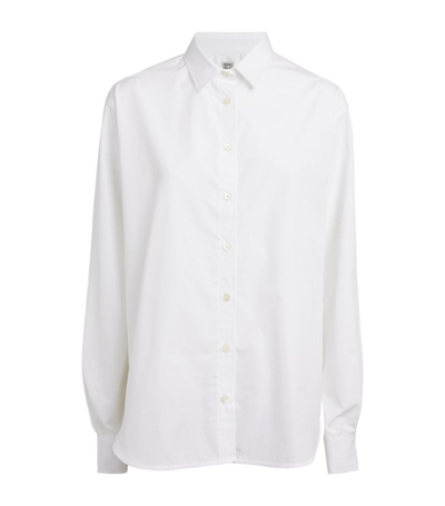 Shop Totême Toteme Logo Embroidered Shirt In White