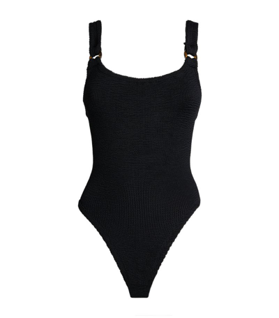 Shop Hunza G Domino Ring Swimsuit In Black