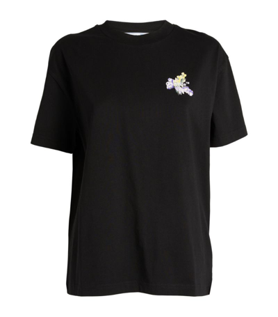 Shop Off-white Floral Arrows T-shirt In Black