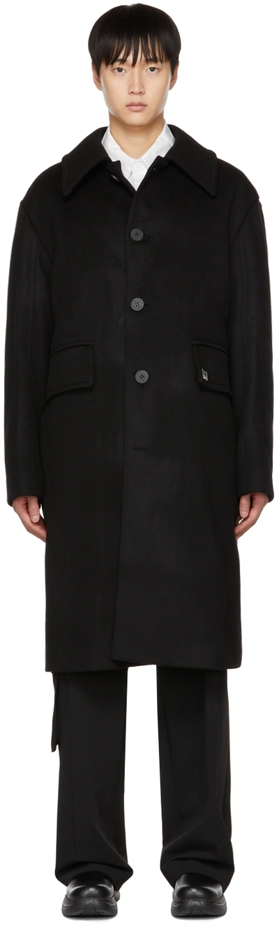 Shop Wooyoungmi Black Wool Coat In Black 916b