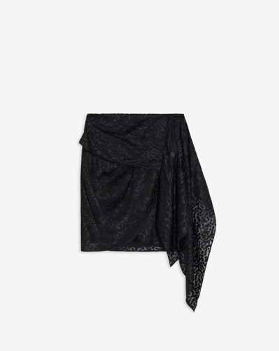 Shop Iro Livio Printed Skirt In Black