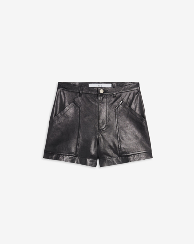 Shop Iro Moller Leather Shorts In Black