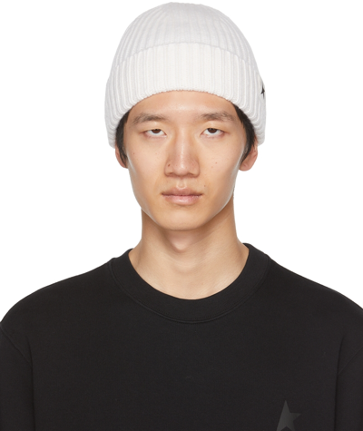 Shop Golden Goose Off-white Damian Star Beanie In 10190 Offwhite