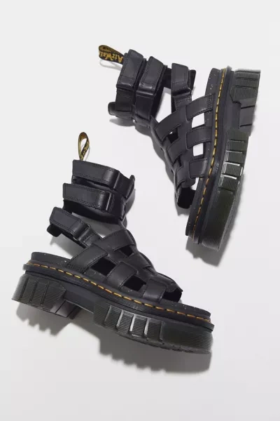 Shop Dr. Martens' Ricki Leather Platform Gladiator Sandal In Black