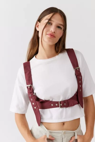 Shop Urban Outfitters Rue Buckle Harness In Wine