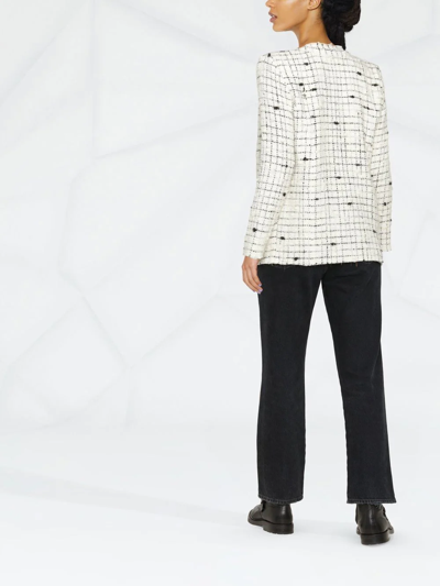 Shop Iro Frayed Tweed Jacket In White