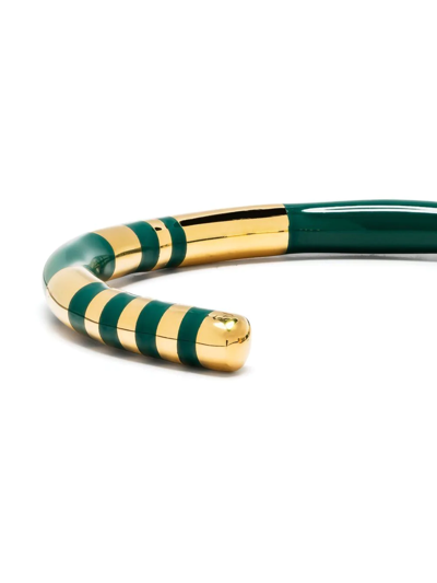 Aurelie Bidermann Enamelled-design Open-back Bangle In Gold